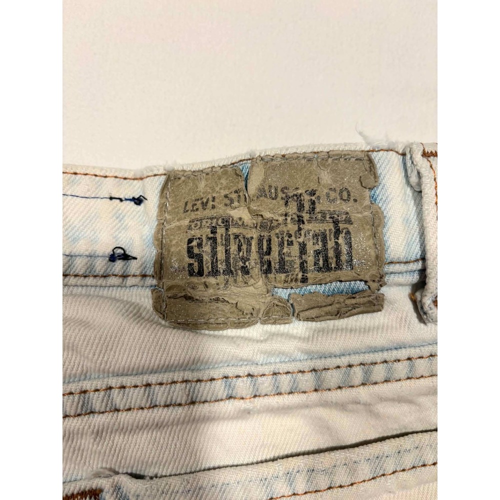 Vintage Levis SilverTab Loose Bleached Tie Dye Striped Jeans Men 30x34 90s Denim - Picture 3 of 16